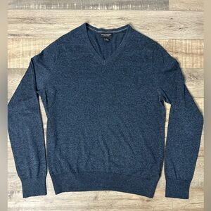 Banana Republic Silk Blend Dark Blue V-Neck Sweater